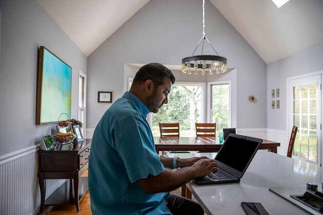 Charles Schwab Applying Laptop